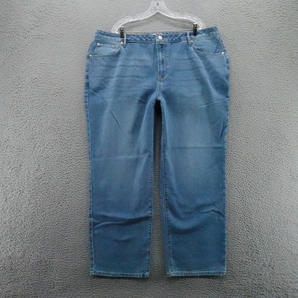 Seven7 Loose Straight Jean Medium Wash High Rise Denim Plus‎ Size 20W NEW